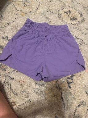 Zenana Outfitters Purple Elastic-Waist Athletic Shorts